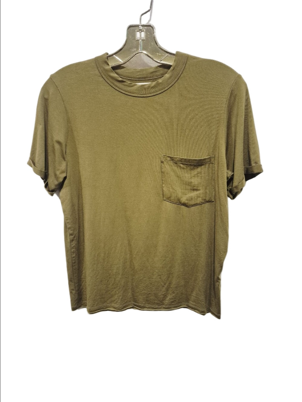 Jackson Rowe Olive Green Classic Pocket Tee Lyocell Blend Short Sleeve Size XS